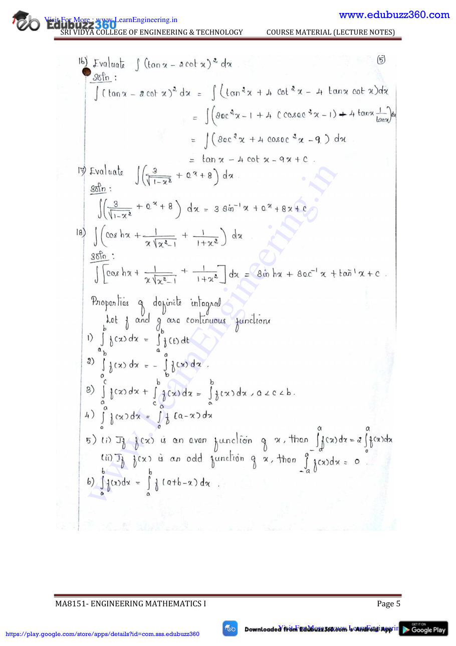 Engineering Mathematics I Lecture Notes — page 112