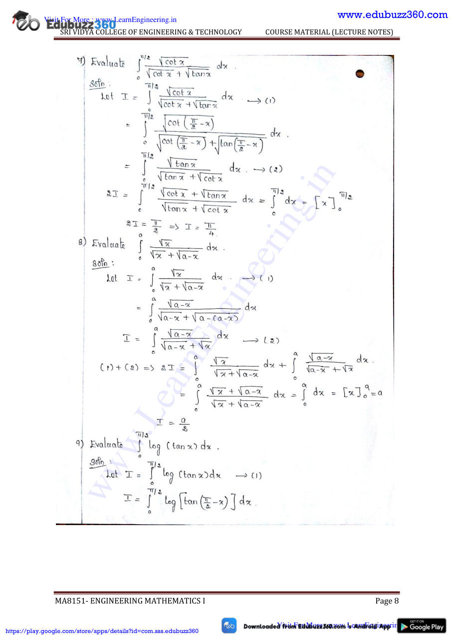 Engineering Mathematics I Lecture Notes — page 115
