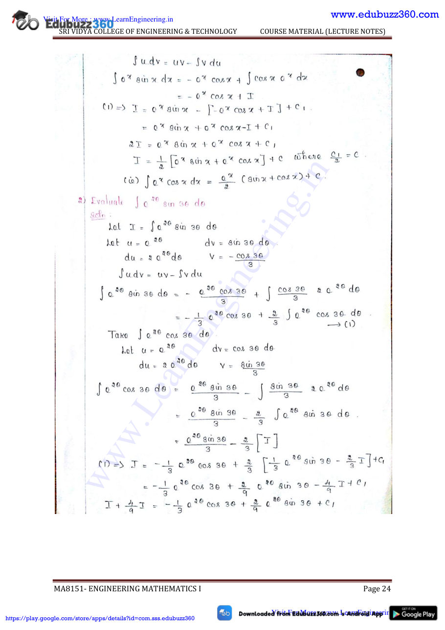 Engineering Mathematics I Lecture Notes — page 131