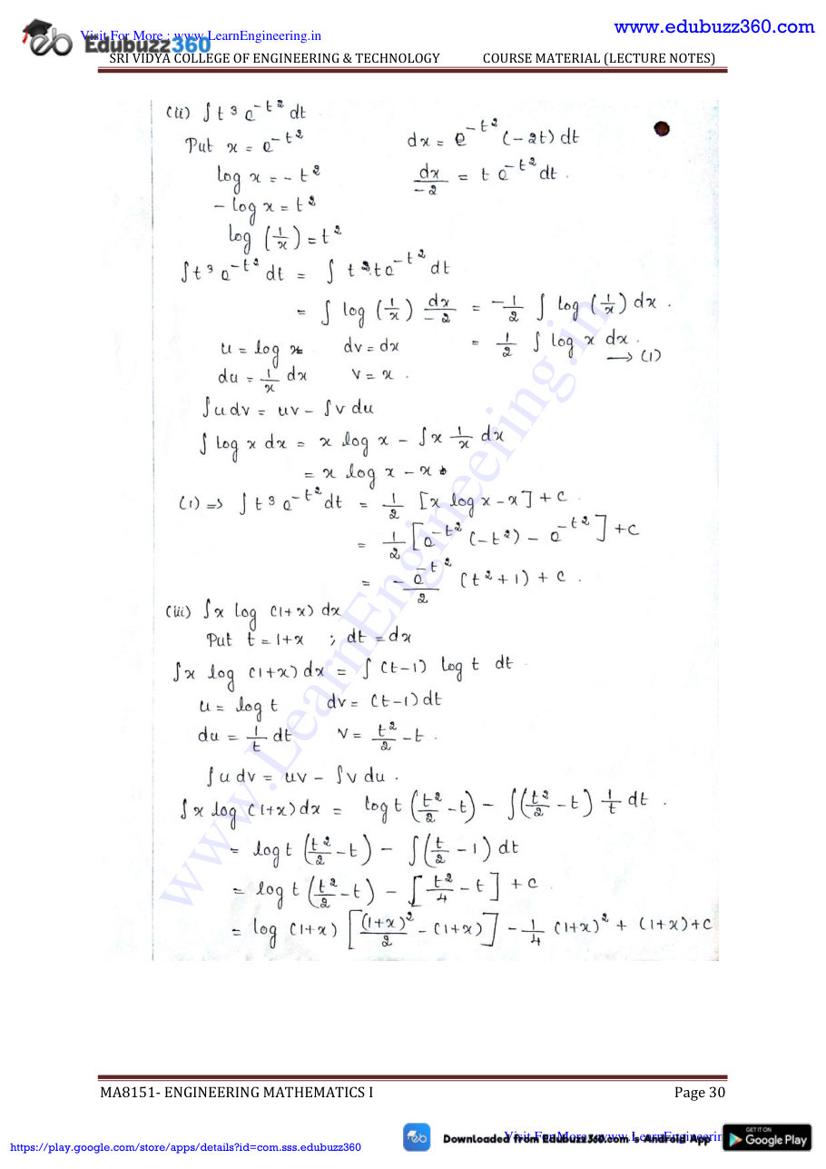 Engineering Mathematics I Lecture Notes — page 137