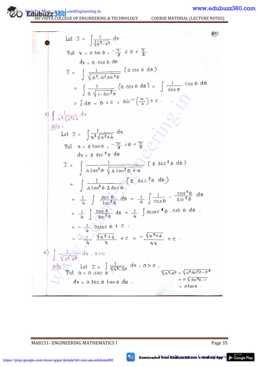 Engineering Mathematics I Lecture Notes — page 142
