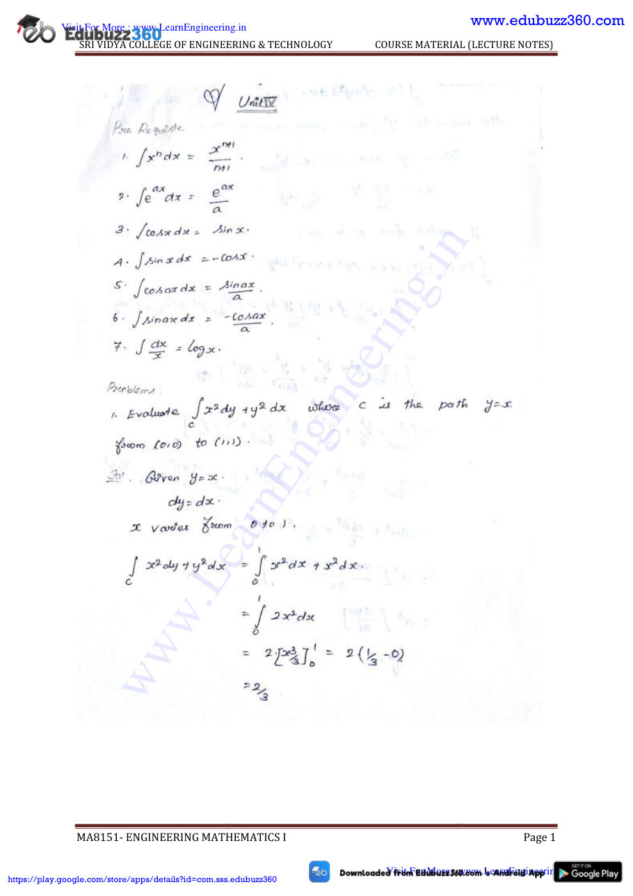 Engineering Mathematics I Lecture Notes — page 147