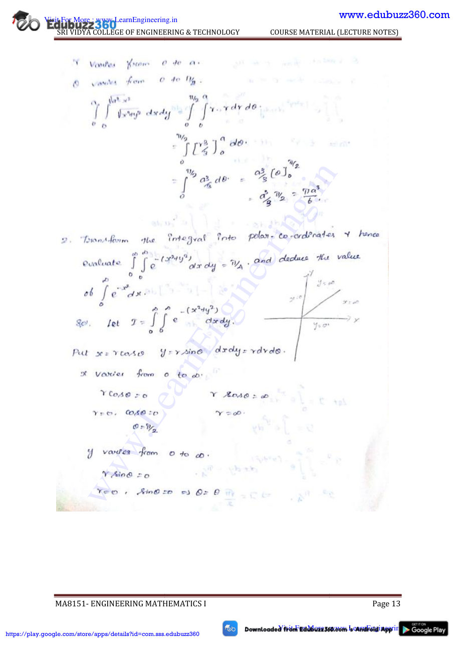 Engineering Mathematics I Lecture Notes — page 159