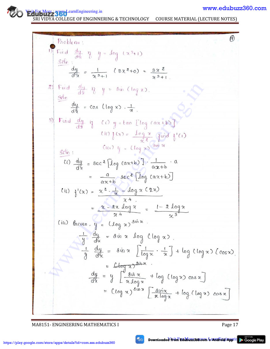 Engineering Mathematics I Lecture Notes — page 17