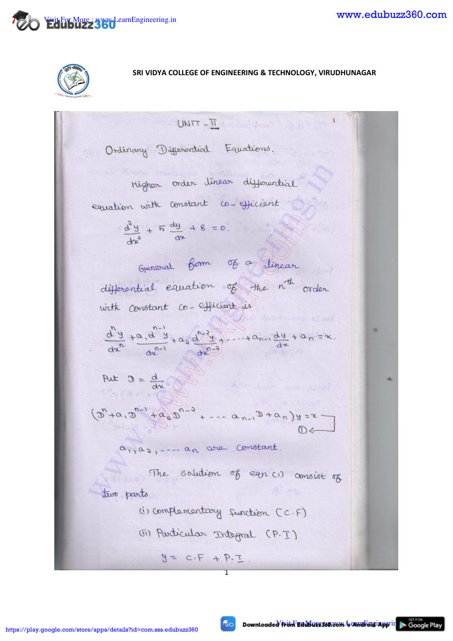 Engineering Mathematics I Lecture Notes — page 182
