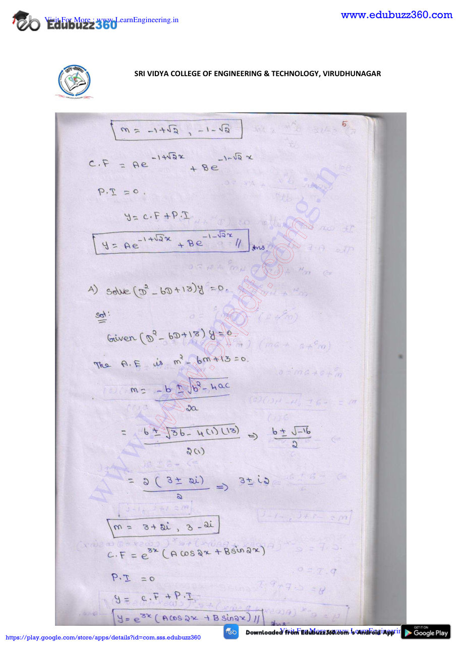 Engineering Mathematics I Lecture Notes — page 186