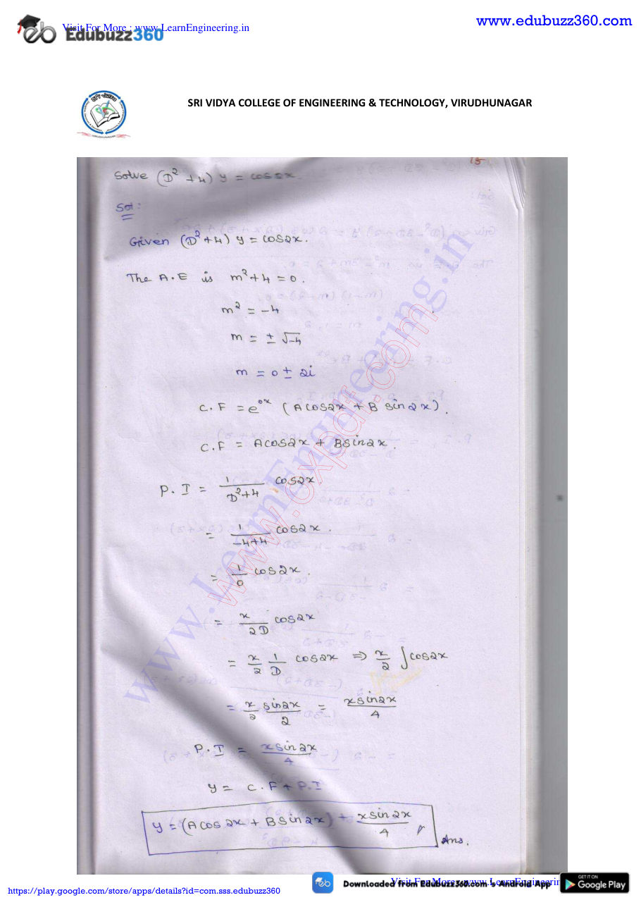 Engineering Mathematics I Lecture Notes — page 196