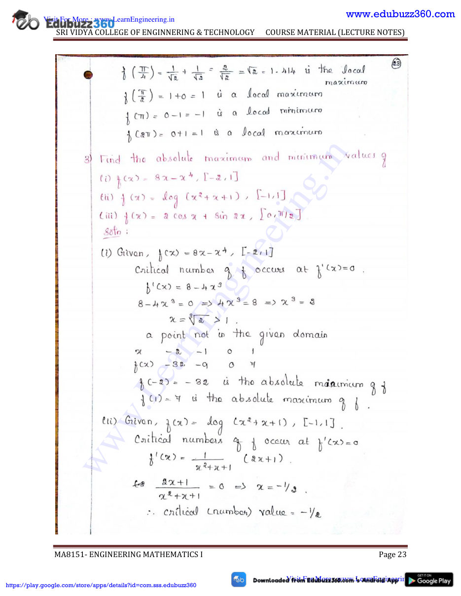 Engineering Mathematics I Lecture Notes — page 23