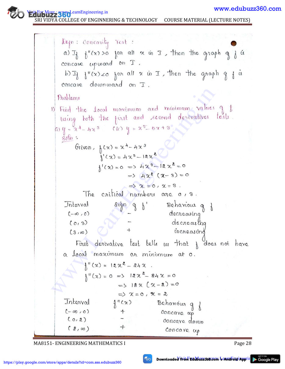 Engineering Mathematics I Lecture Notes — page 28