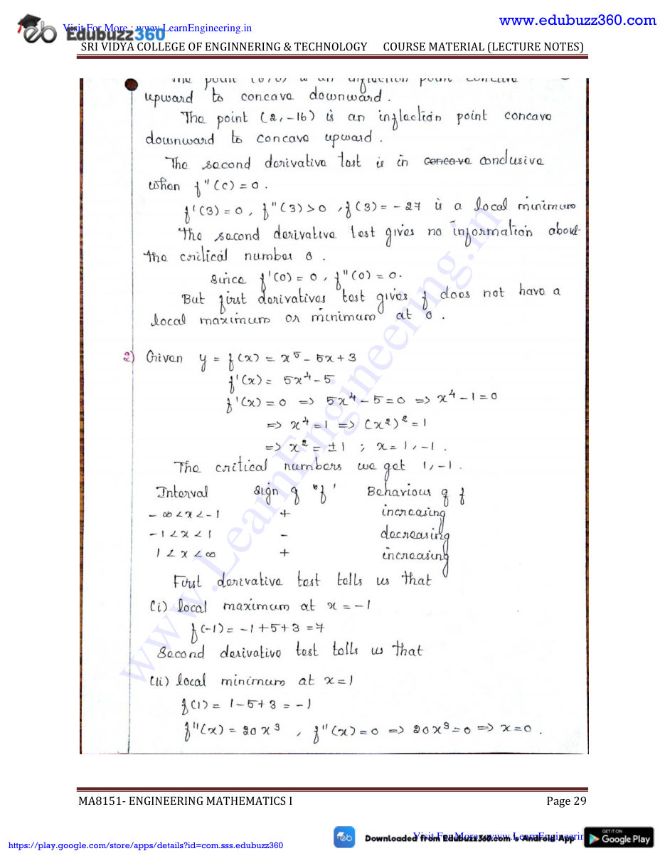 Engineering Mathematics I Lecture Notes — page 29