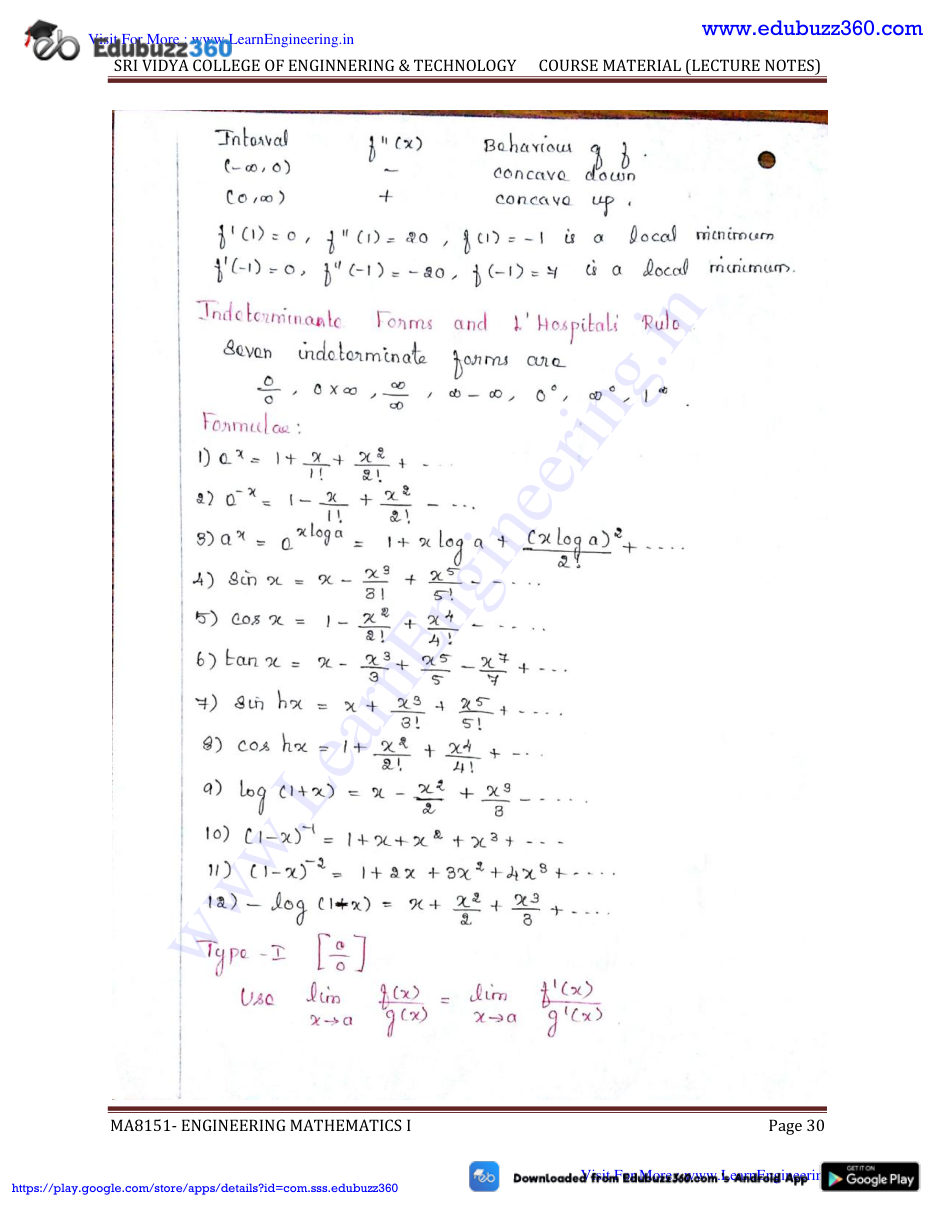 Engineering Mathematics I Lecture Notes — page 30