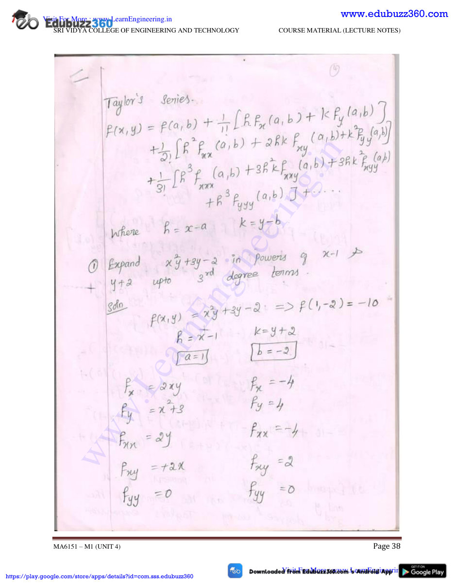 Engineering Mathematics I Lecture Notes — page 73
