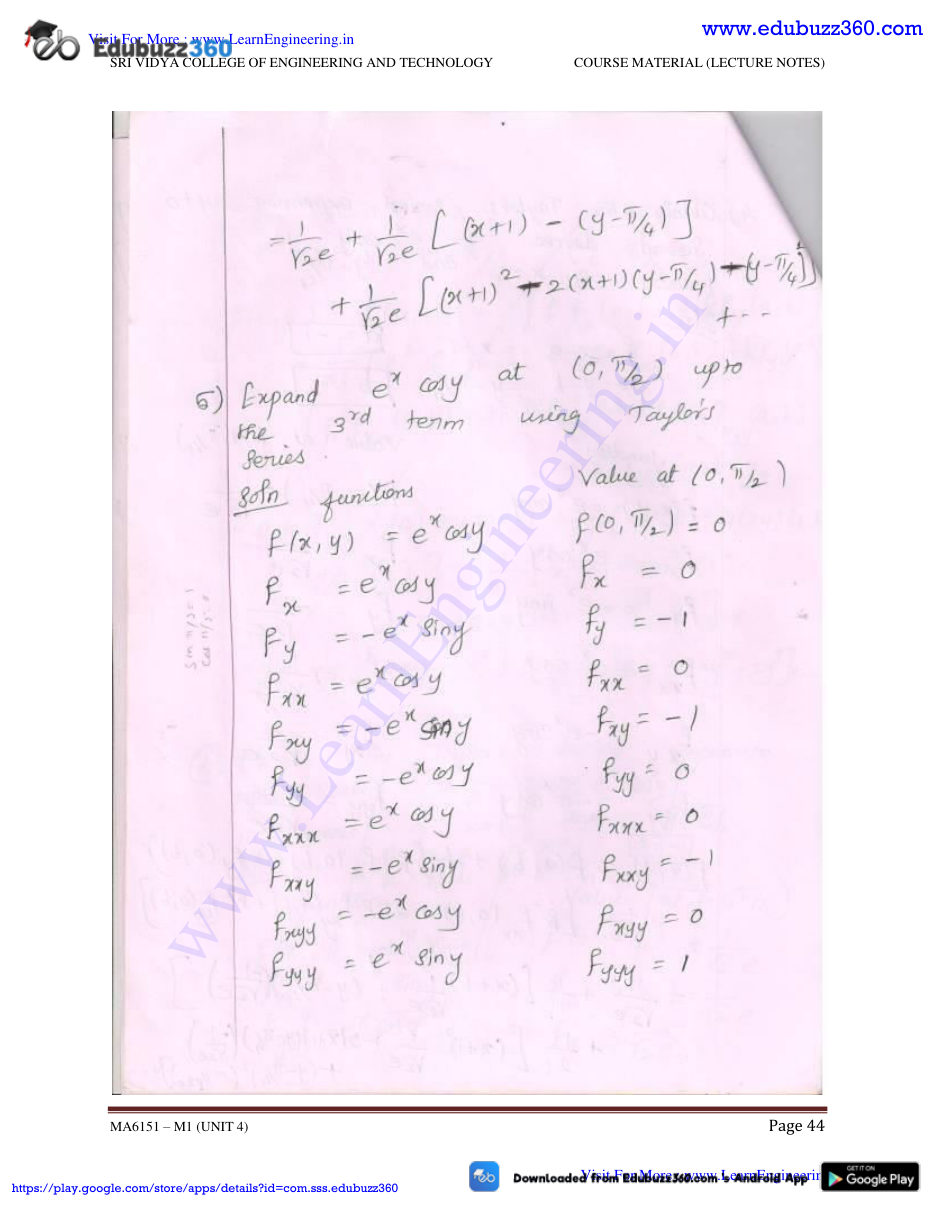 Engineering Mathematics I Lecture Notes — page 79