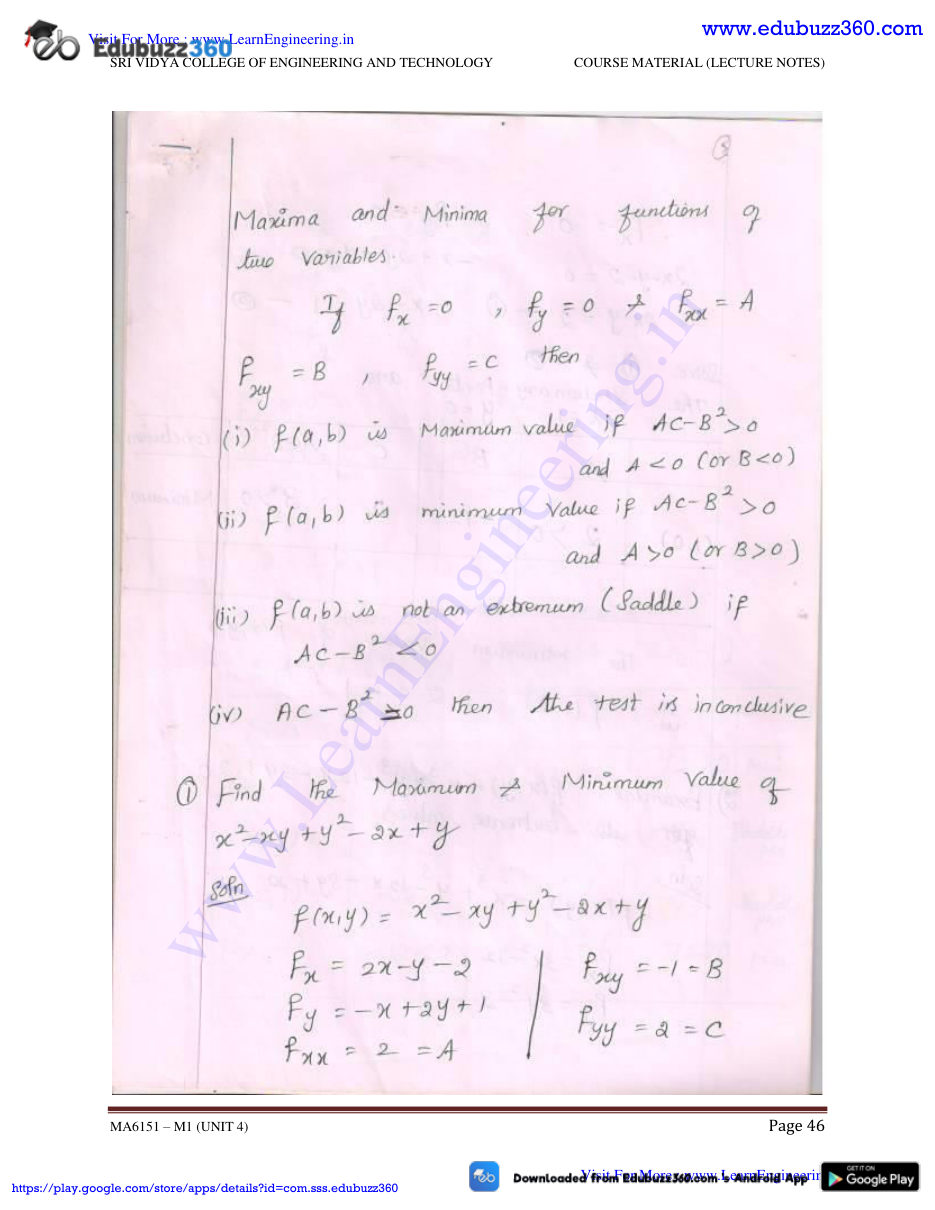 Engineering Mathematics I Lecture Notes — page 81