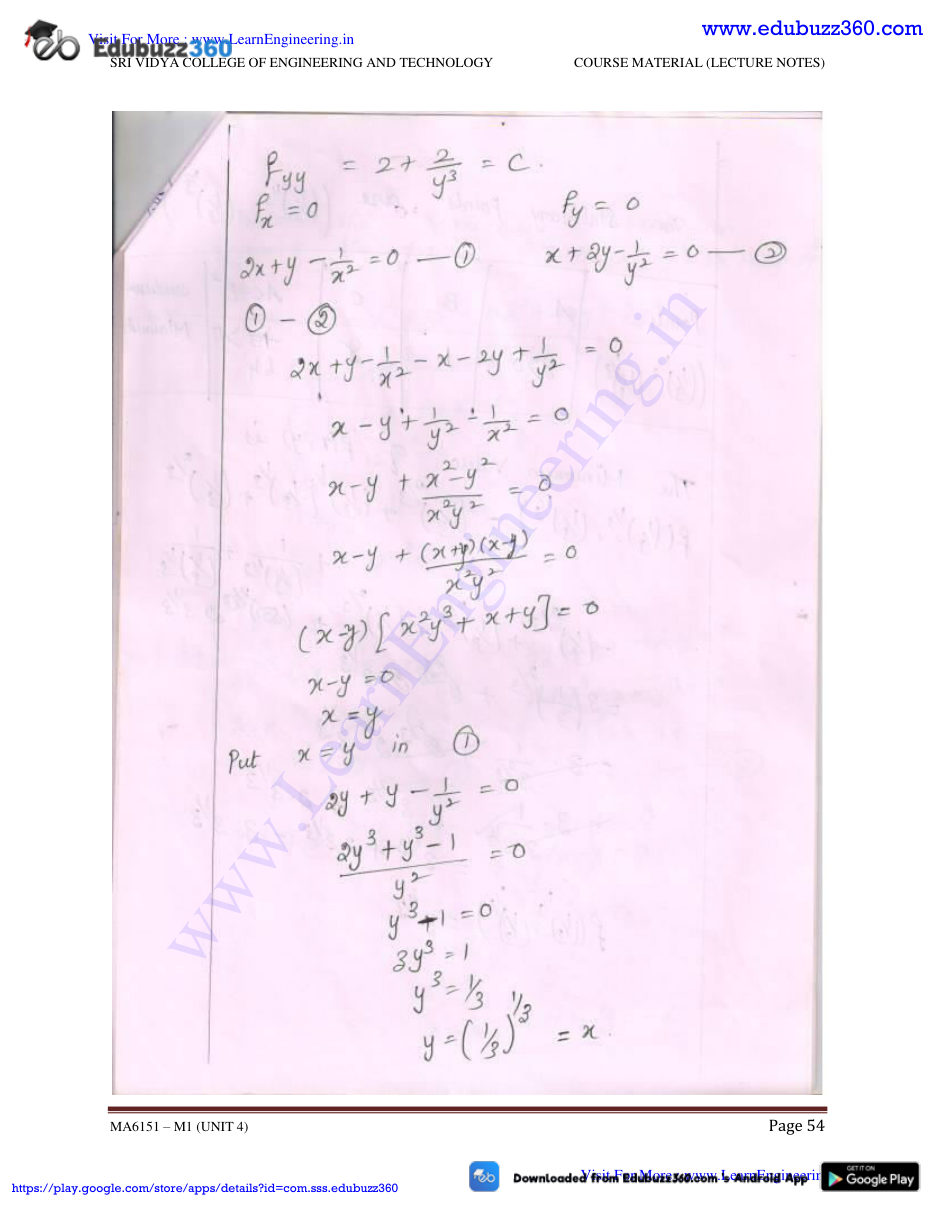 Engineering Mathematics I Lecture Notes — page 89