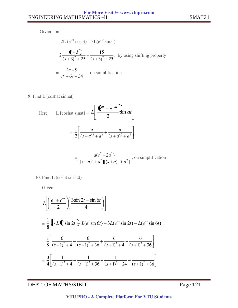 Engineering Mathematics II — page 121