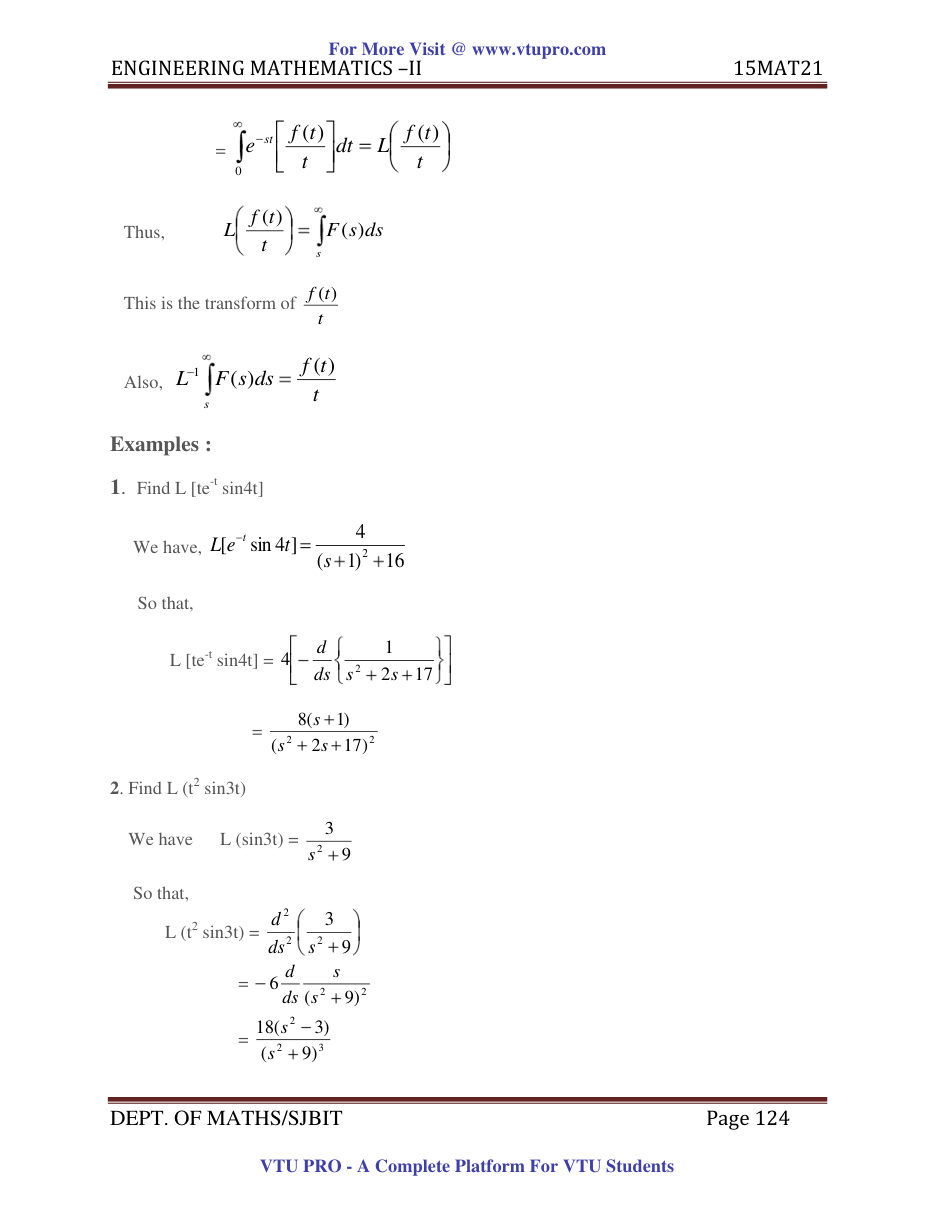 Engineering Mathematics II — page 124