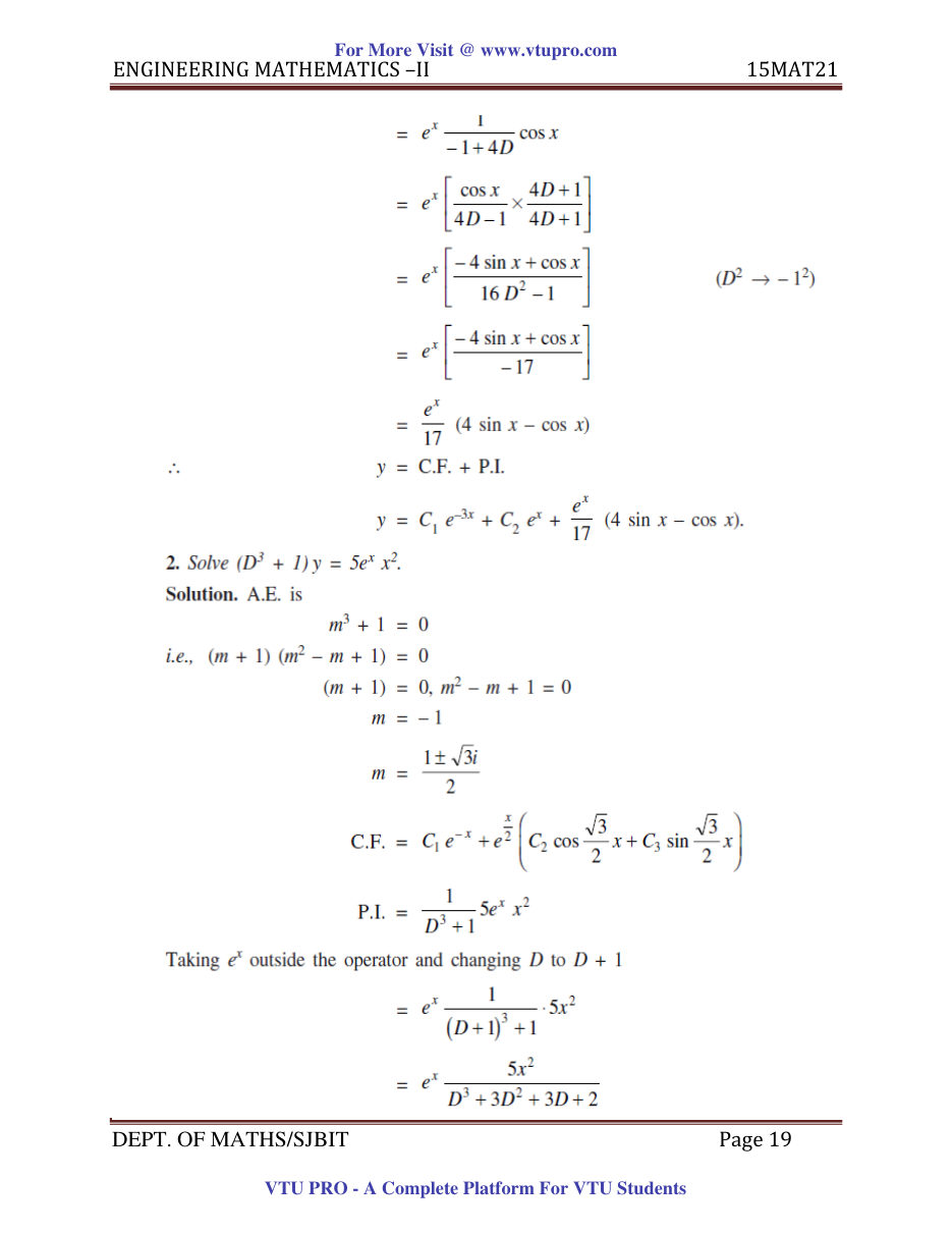 Engineering Mathematics II — page 19