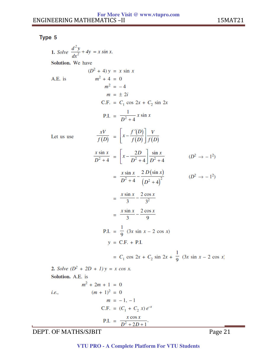 Engineering Mathematics II — page 21
