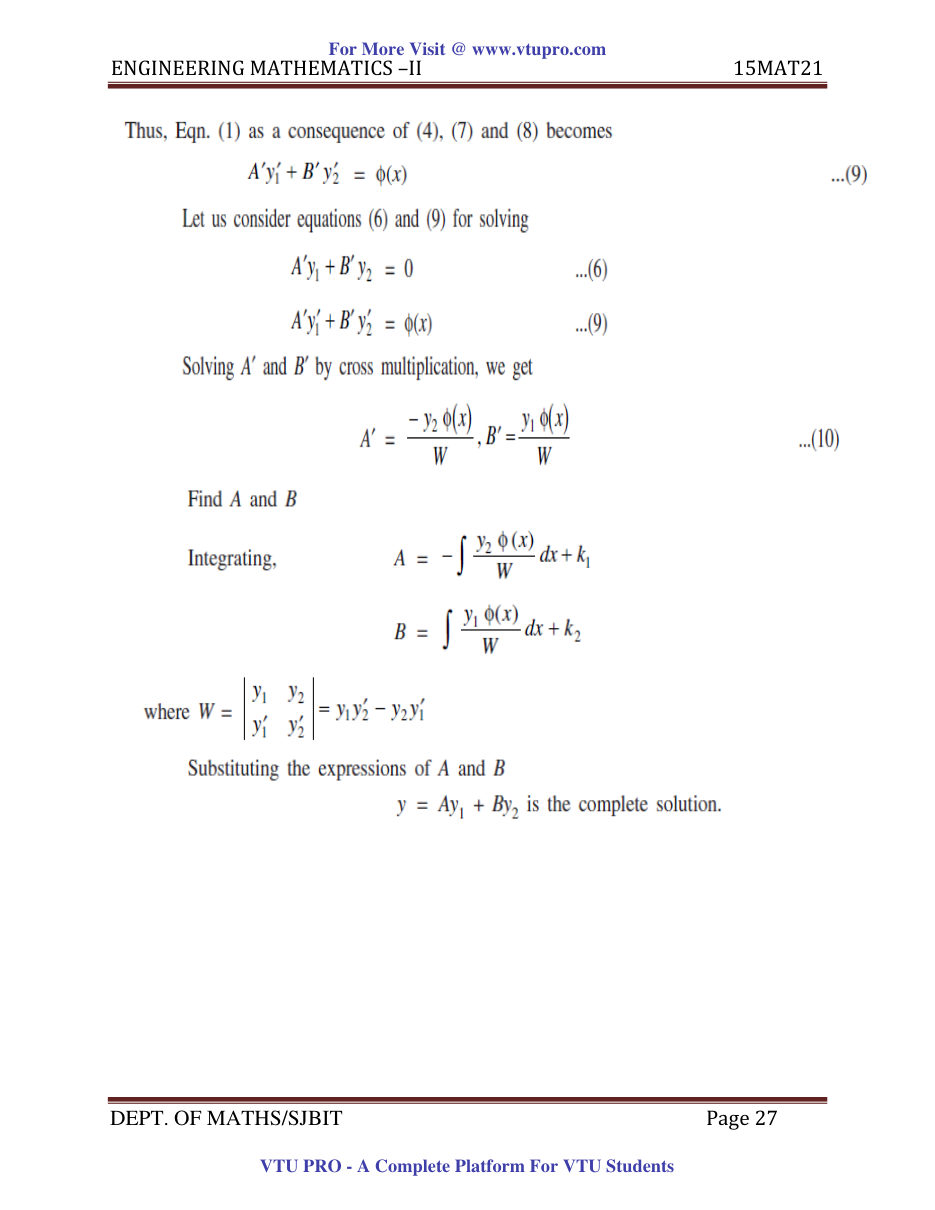 Engineering Mathematics II — page 27