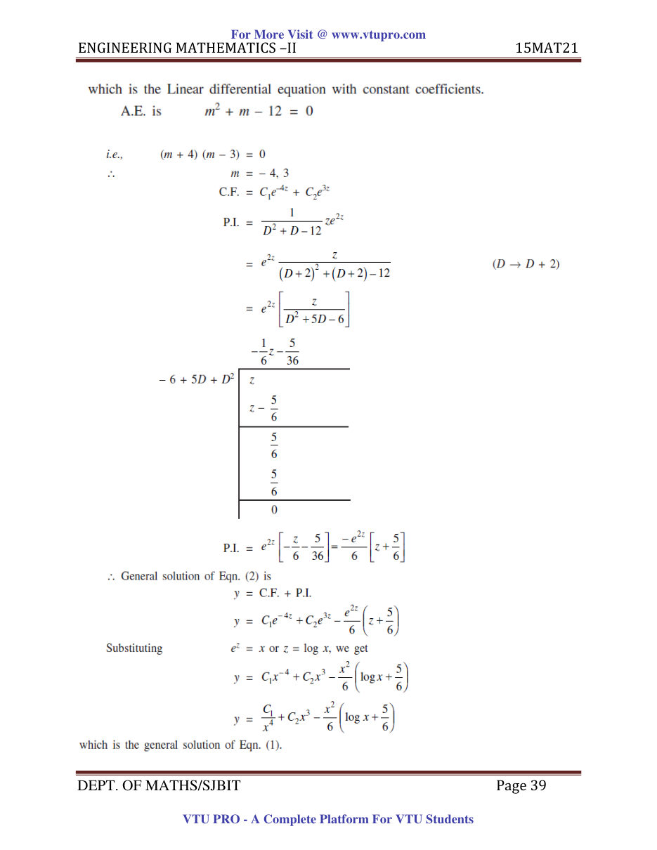 Engineering Mathematics II — page 39