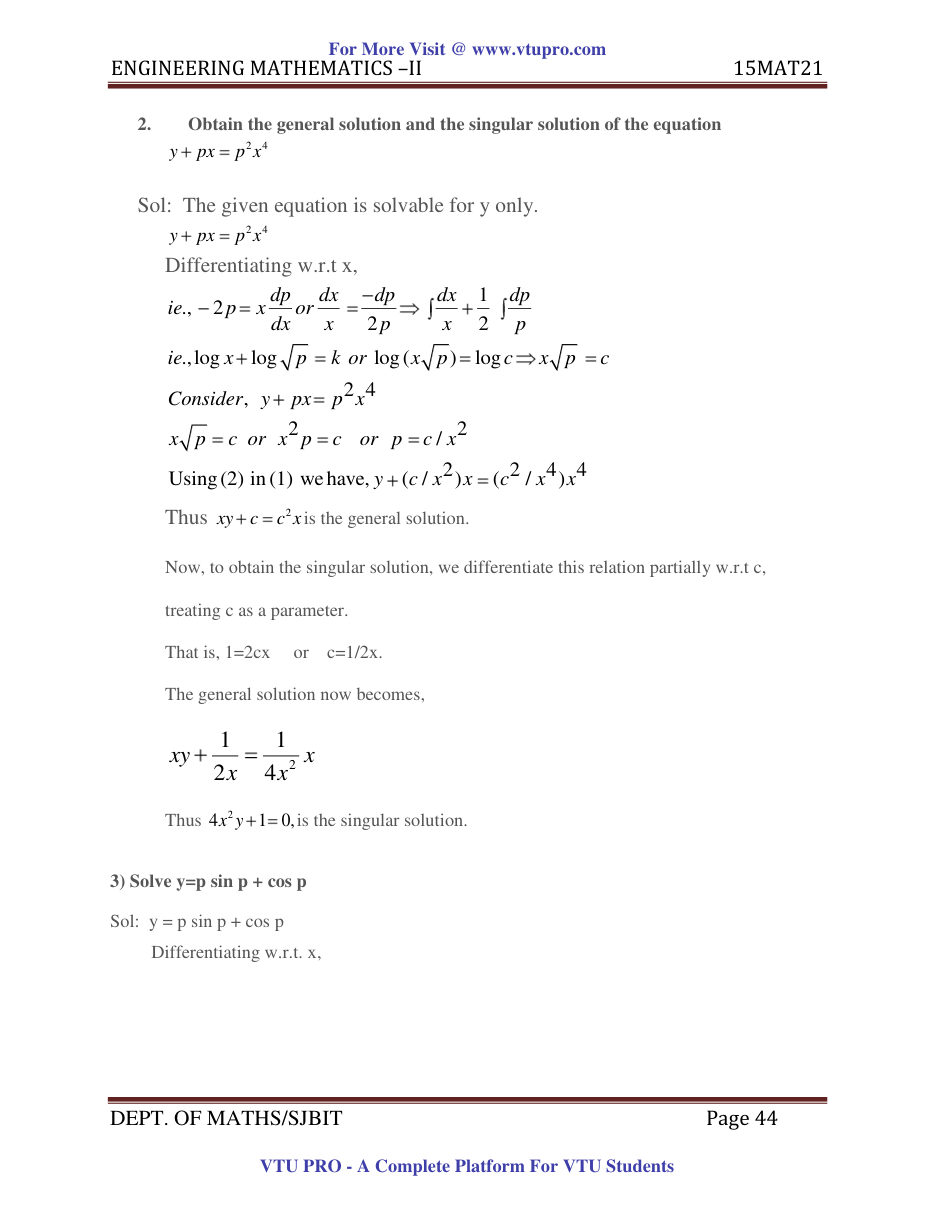 Engineering Mathematics II — page 44