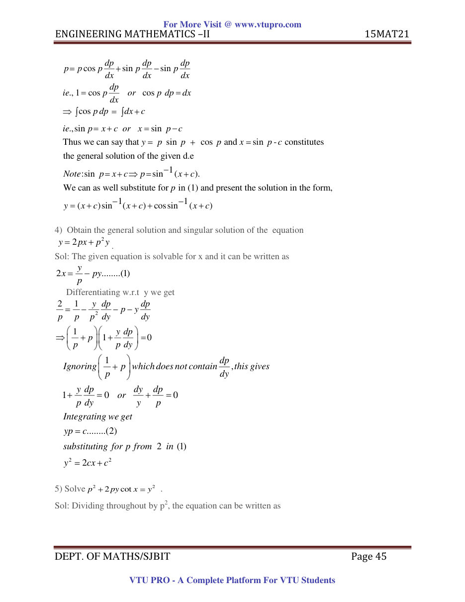 Engineering Mathematics II — page 45