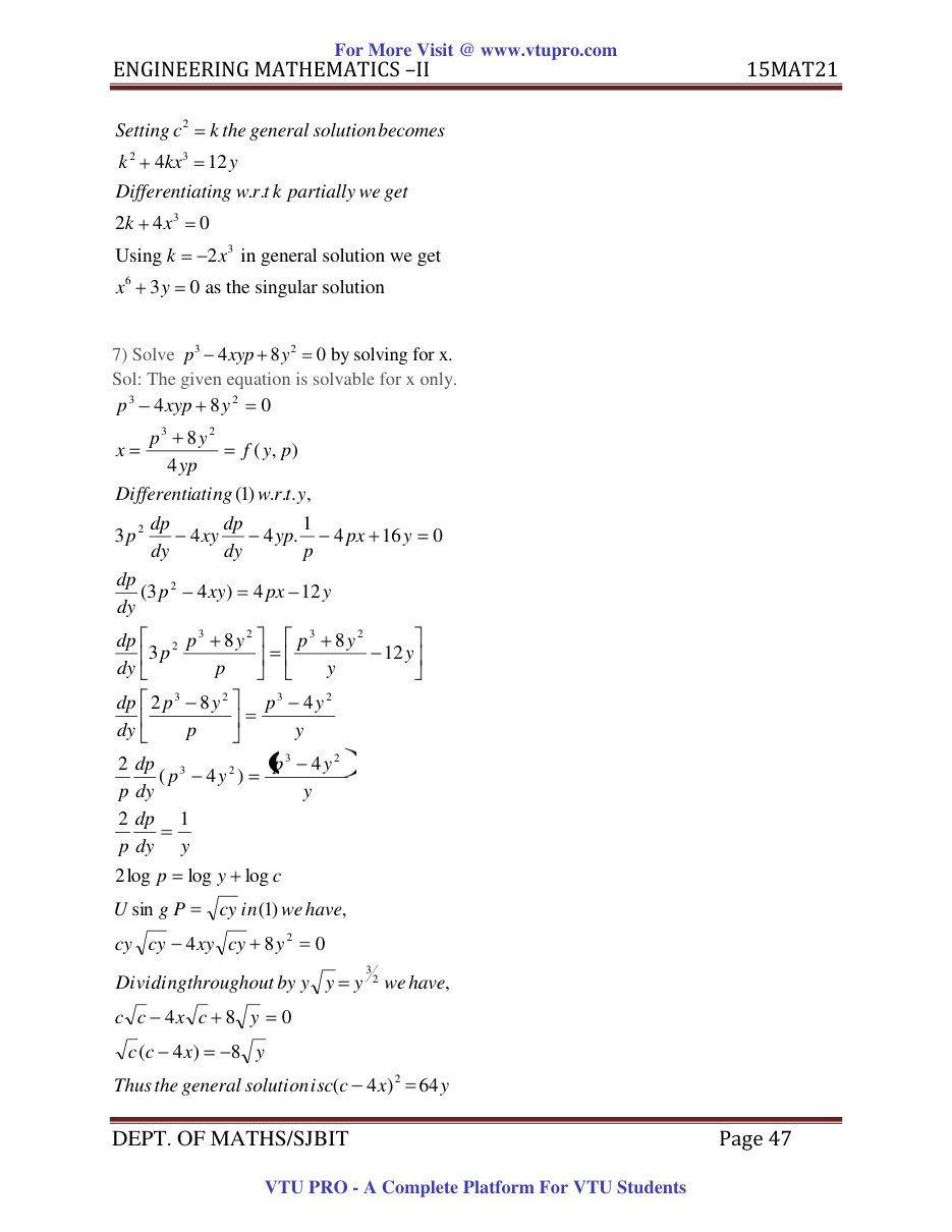 Engineering Mathematics II — page 47