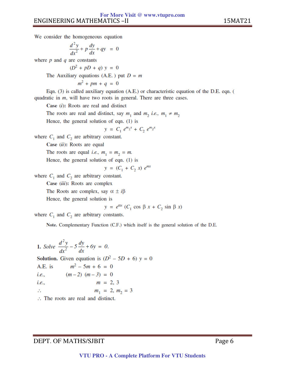 Engineering Mathematics II — page 6