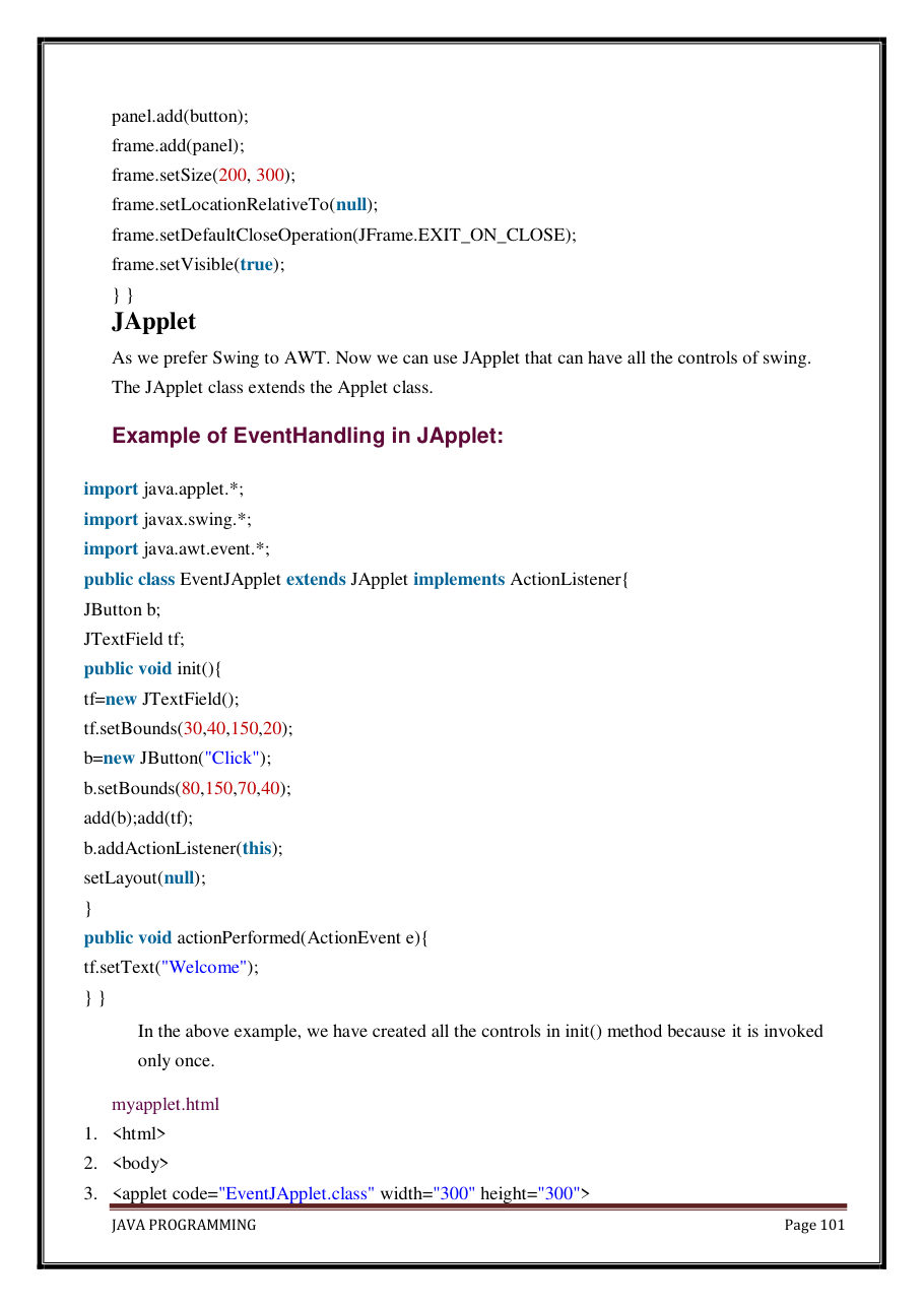Java Programming Notes for B.Tech 2nd Sem — page 107