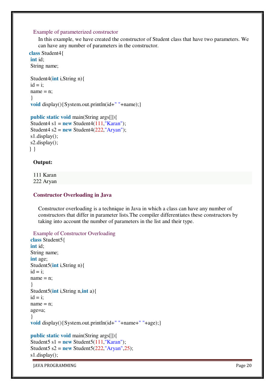 Java Programming Notes for B.Tech 2nd Sem — page 26