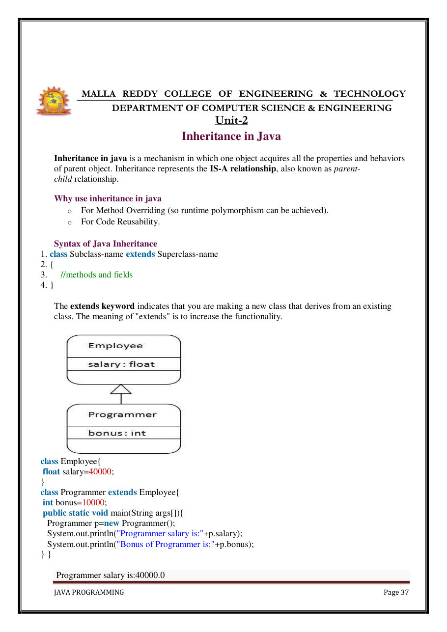 Java Programming Notes for B.Tech 2nd Sem — page 43
