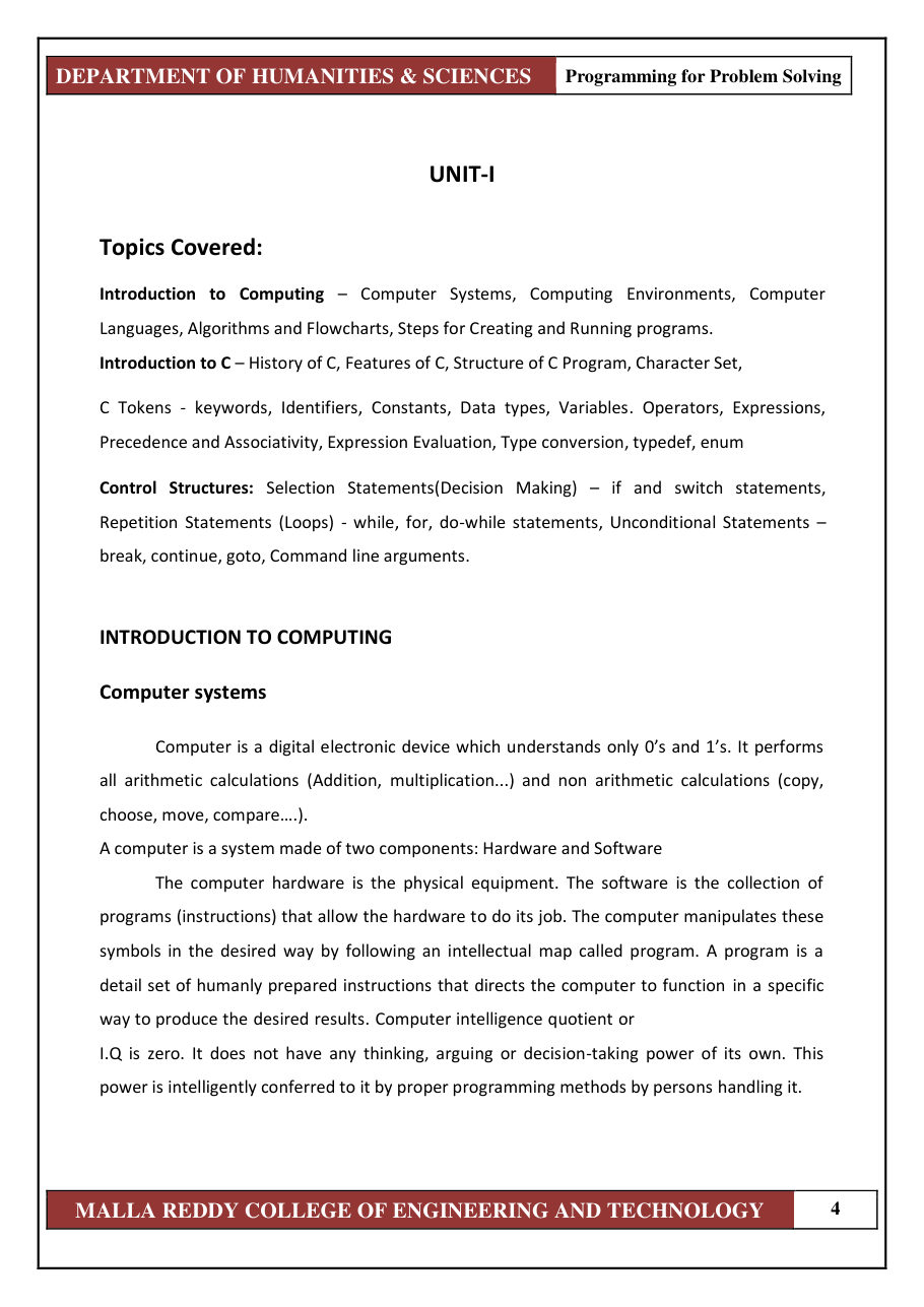 PROGRAMMING FOR PROBLEM SOLVING 1 — page 10