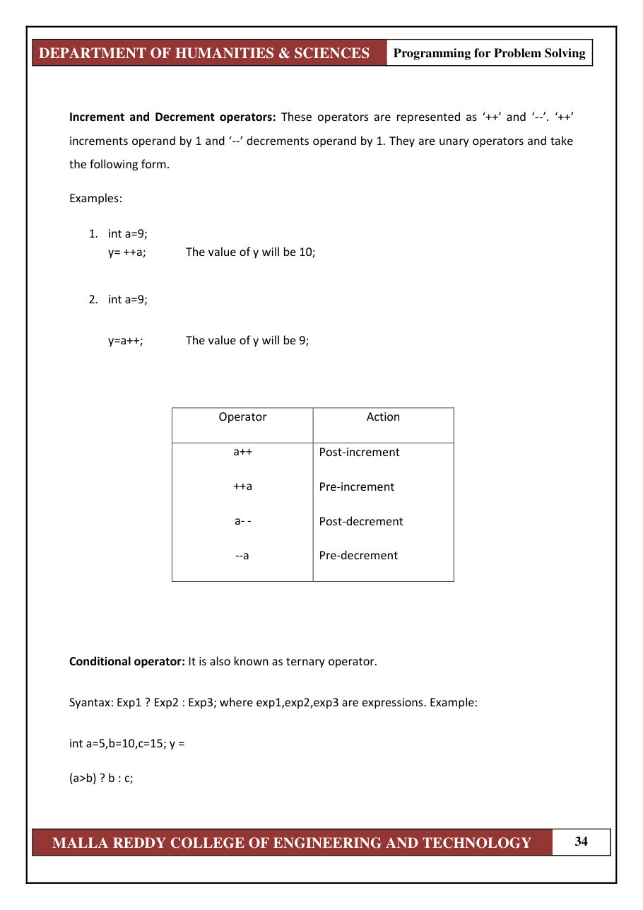 PROGRAMMING FOR PROBLEM SOLVING 1 — page 40