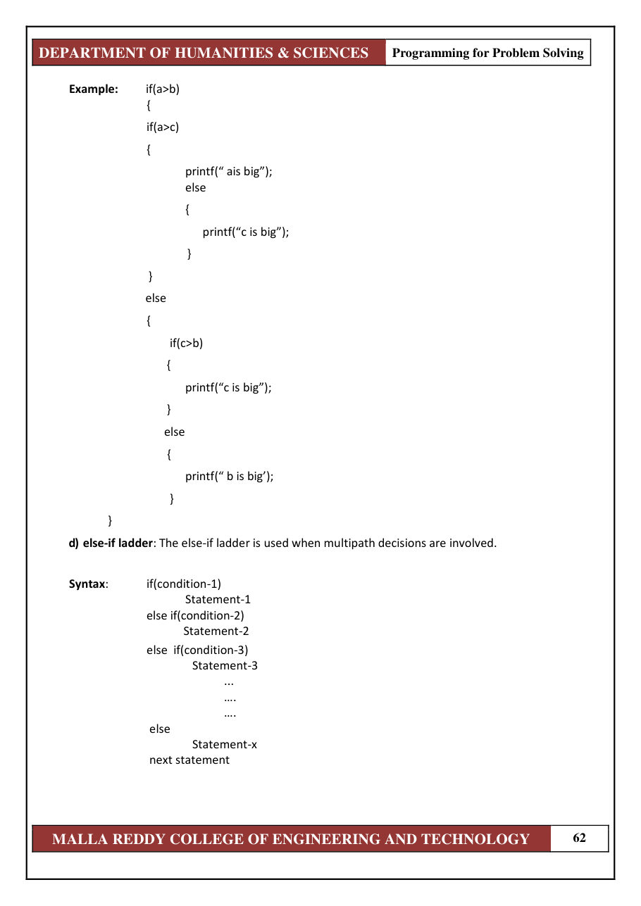 PROGRAMMING FOR PROBLEM SOLVING 1 — page 68
