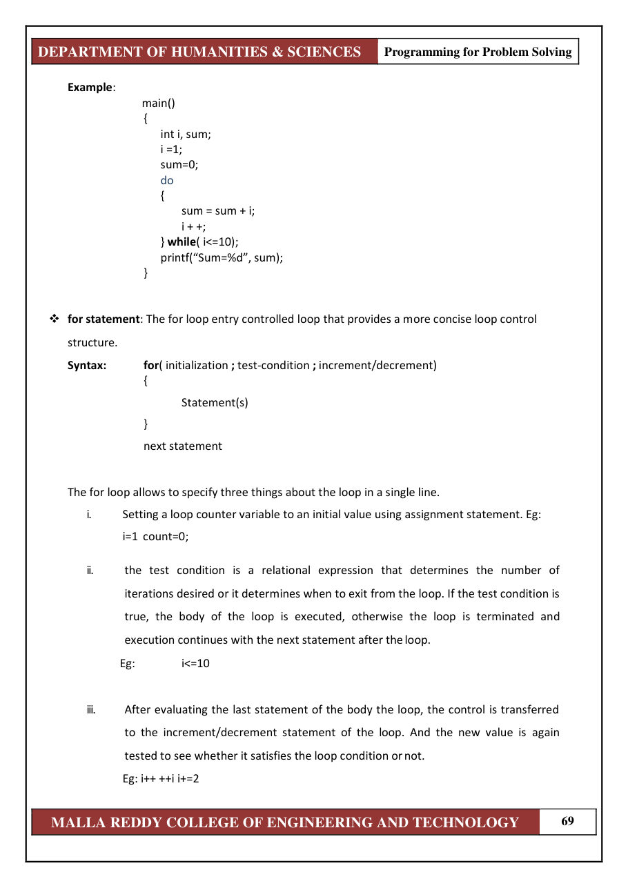 PROGRAMMING FOR PROBLEM SOLVING 1 — page 75
