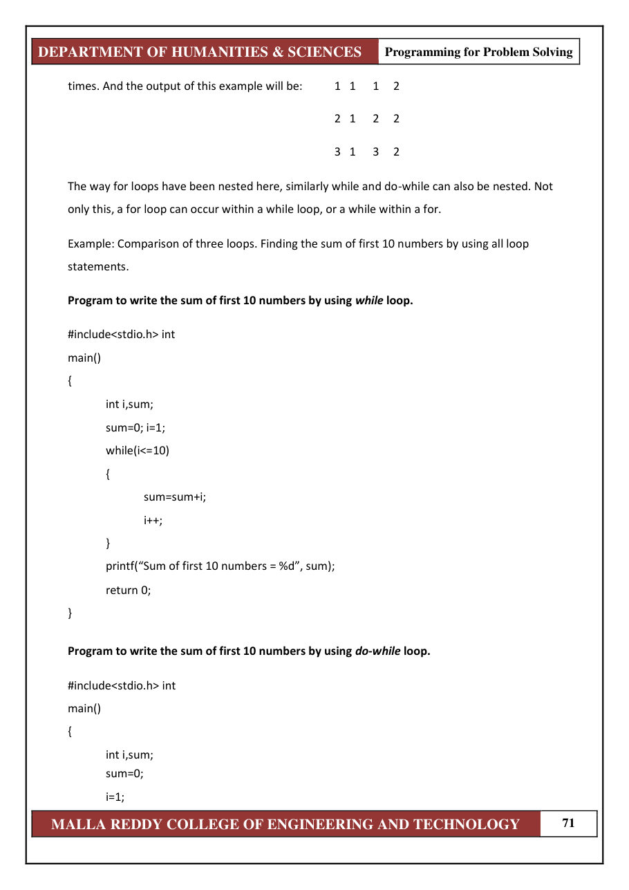 PROGRAMMING FOR PROBLEM SOLVING 1 — page 77