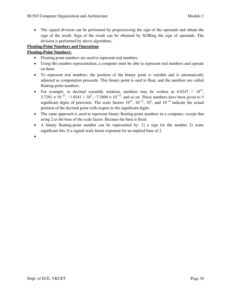 Computer Organization and Architecture — page 30